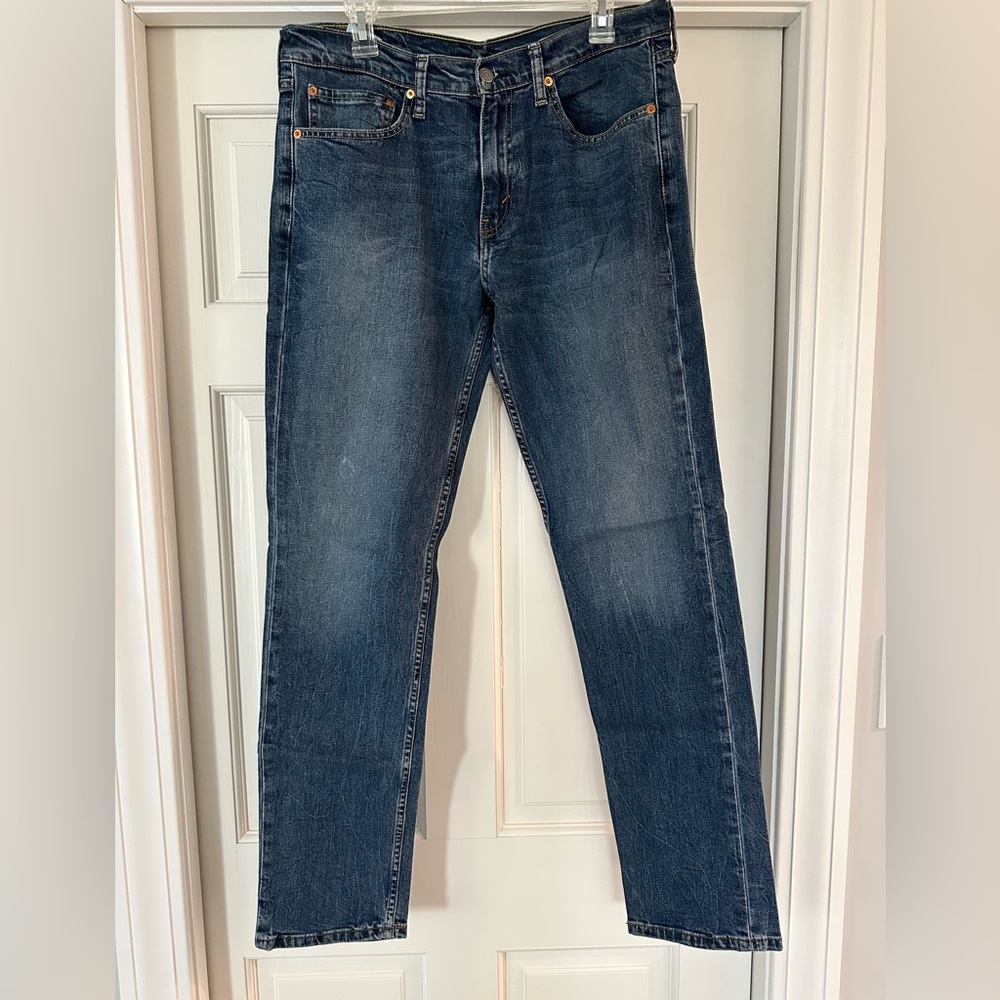 Levi's Straight-Leg Jeans in Faded Dark Blue